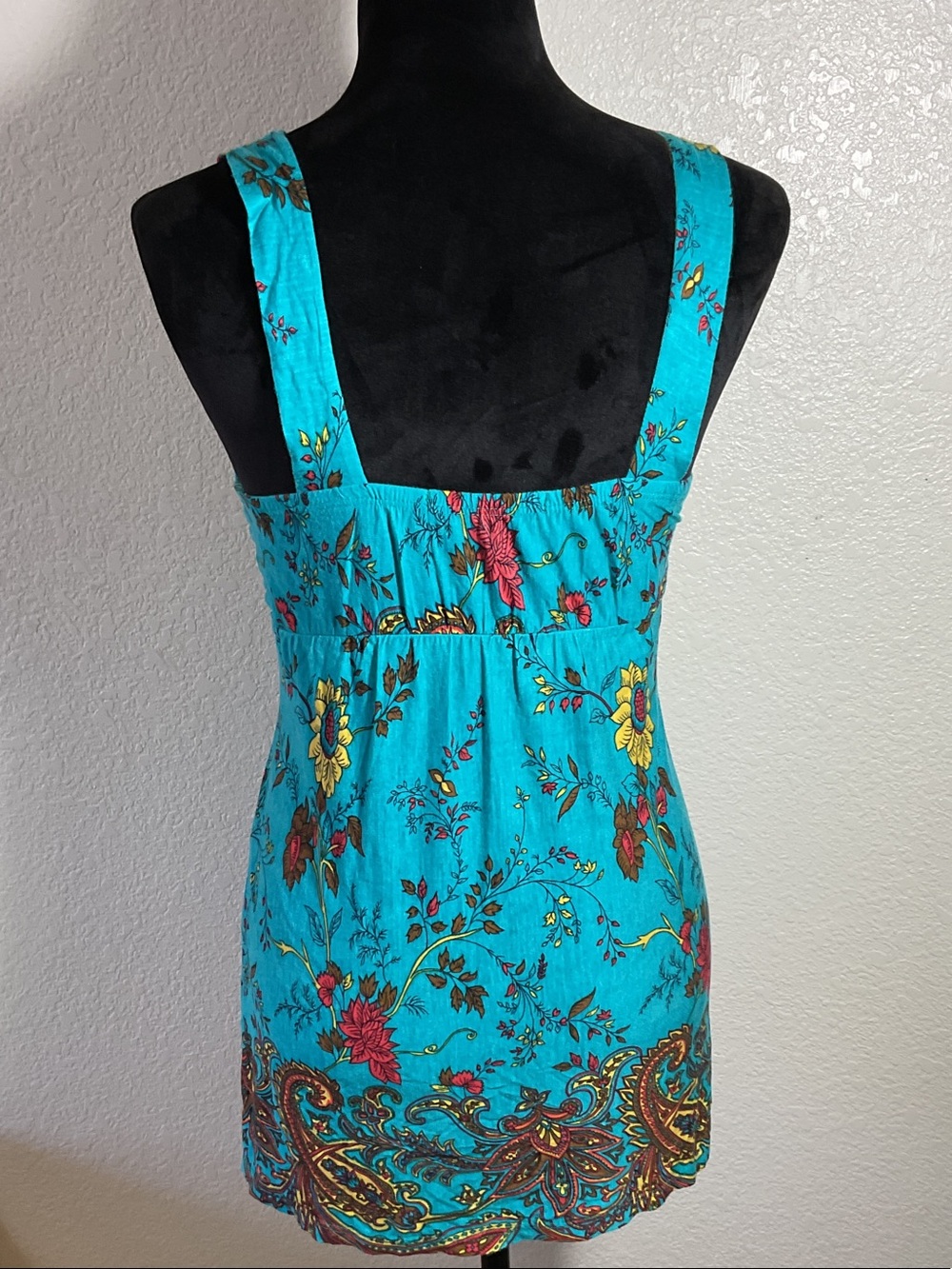 Charlotte Russe Turquoise Embroidered Beaded Tank Top - Picture 5 of 12